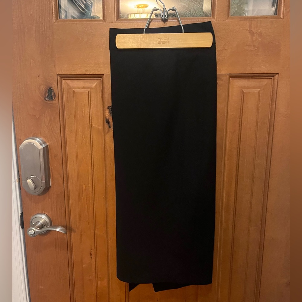 NWOT. Long, Sleek Universal Standard Black Wool Blend Pencil Skirt
